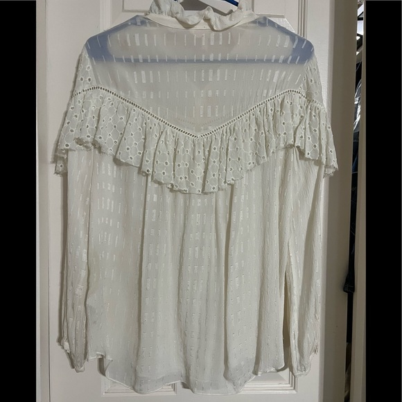 Rebecca Taylor poppy eyelet ruffle silk blouse - Picture 8 of 11
